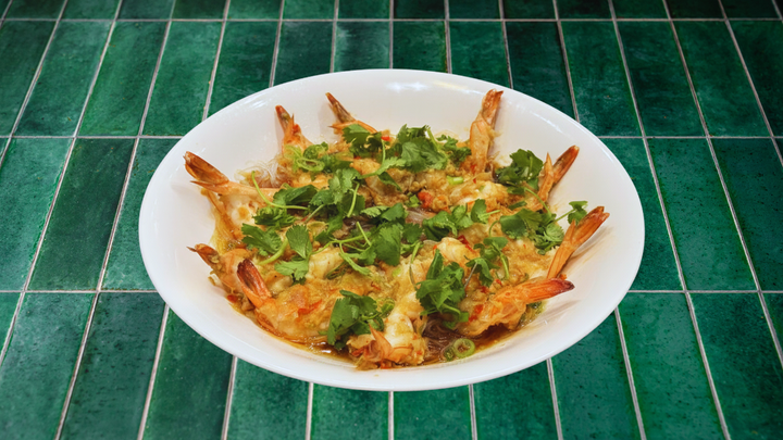 Garlic Prawns with Glass Noodles