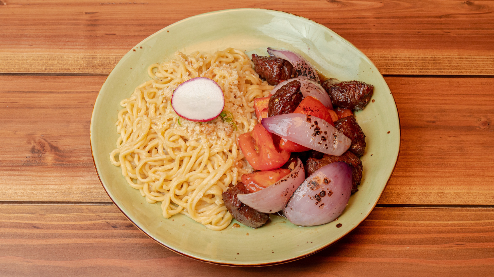 Garlic Noodle - Crispy Salmon popular dish